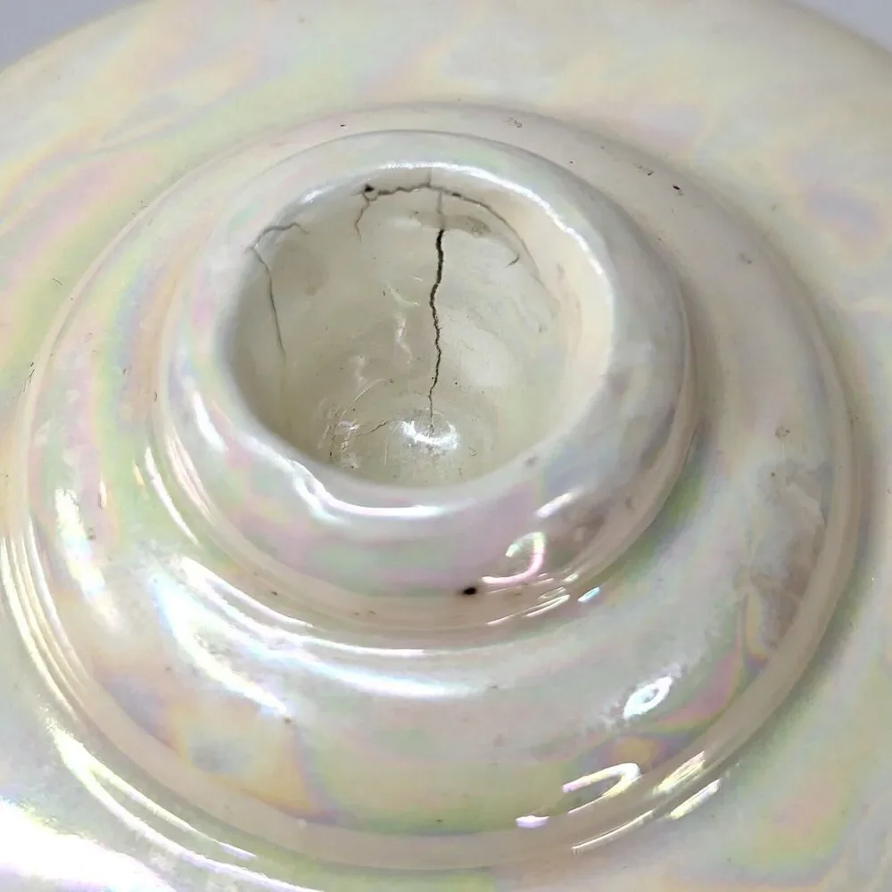 Handmade Ceramic Statement Tapered Candle Holder Iridescent Modern Column 10